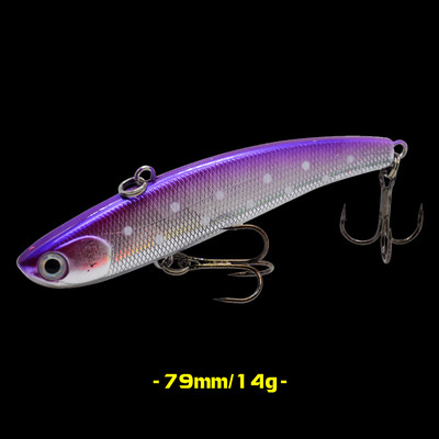 WALK FISH 1Pcs 79mm/14g 60mm/10g Риболовна примамка Бионична изкуствена VIB твърда стръв Реалистична потопяема примамка Лаврак Солена вода