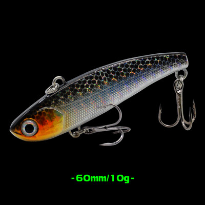 WALK FISH 1Pcs 79mm/14g 60mm/10g Риболовна примамка Бионична изкуствена VIB твърда стръв Реалистична потопяема примамка Лаврак Солена вода