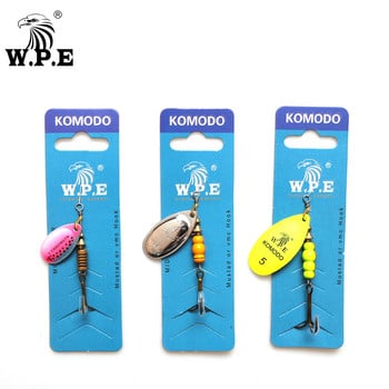 Марка WPE 1 бр. Spinner Lure 6.5g/9.7g/13.4g Bass Fishing Bait Метална лъжица Lure Treble Hook Риболовни принадлежности Твърда примамка CrankBaits