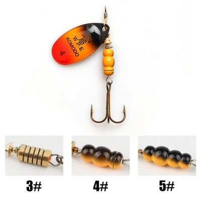 Marca WPE 1 buc. Nalucă Spinner 6,5 g/9,7 g/13,4 g Nalucă de pescuit cu bass Linguriță de metal Nalucă Treble cârlig Aparatură de pescuit Nalucă tare CrankBaits