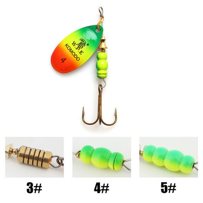 Marca WPE 1 buc. Nalucă Spinner 6,5 g/9,7 g/13,4 g Nalucă de pescuit cu bass Linguriță de metal Nalucă Treble cârlig Aparatură de pescuit Nalucă tare CrankBaits