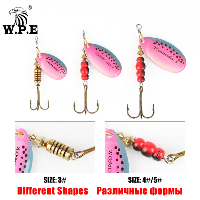 Marca WPE 1 buc. Nalucă Spinner 6,5 g/9,7 g/13,4 g Nalucă de pescuit cu bass Linguriță de metal Nalucă Treble cârlig Aparatură de pescuit Nalucă tare CrankBaits