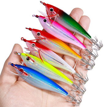 Newup Pesca SQUID jig Lure 10cm-9.6g Squid Jigging Изкуствени дървени скариди Примамки Кука за калмари Стръв за сепия Морски риболов