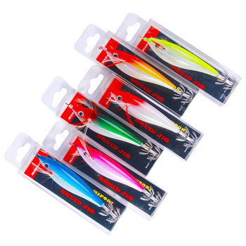 Newup Pesca SQUID jig Lure 10cm-9.6g Squid Jigging Изкуствени дървени скариди Примамки Кука за калмари Стръв за сепия Морски риболов