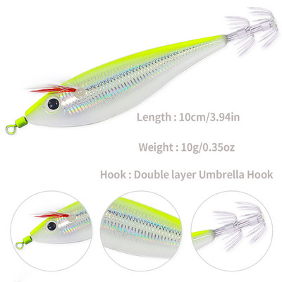 Newup Pesca SQUID jigi lant 10cm-9,6g kalmaari jigging kunstlik puit krevetid landid kalmaar konks seepia sööt mere kalapüük