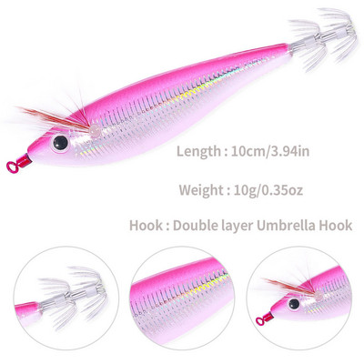 Newup Pesca SQUID jigi lant 10cm-9,6g kalmaari jigging kunstlik puit krevetid landid kalmaar konks seepia sööt mere kalapüük