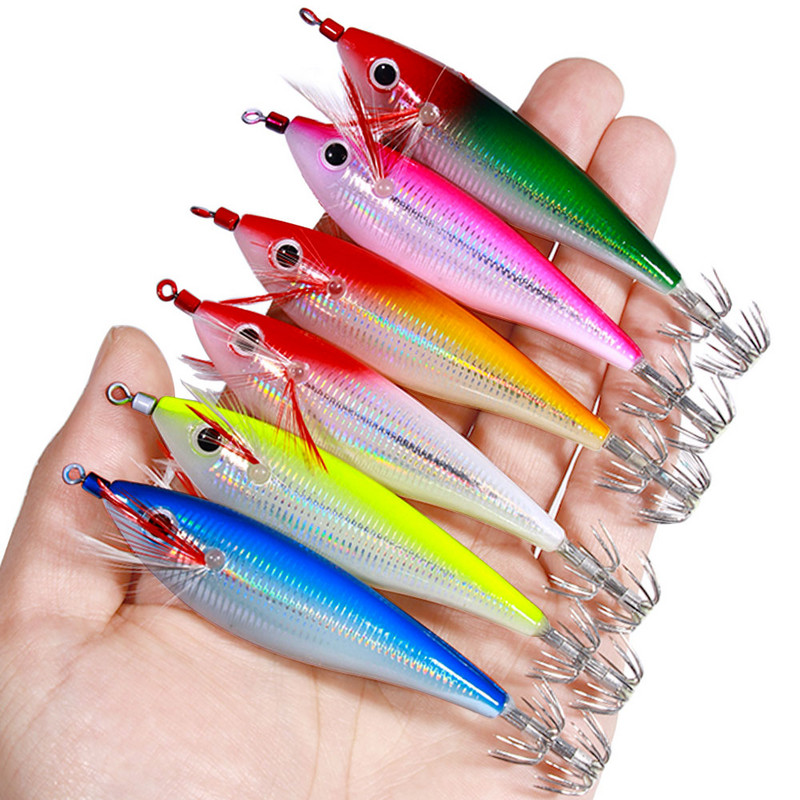 Newup Pesca SQUID jig csali 10 cm-9,6 g tintahal rakás mesterséges fa garnélarák csalik tintahal horog tintahal csali tengeri horgászat