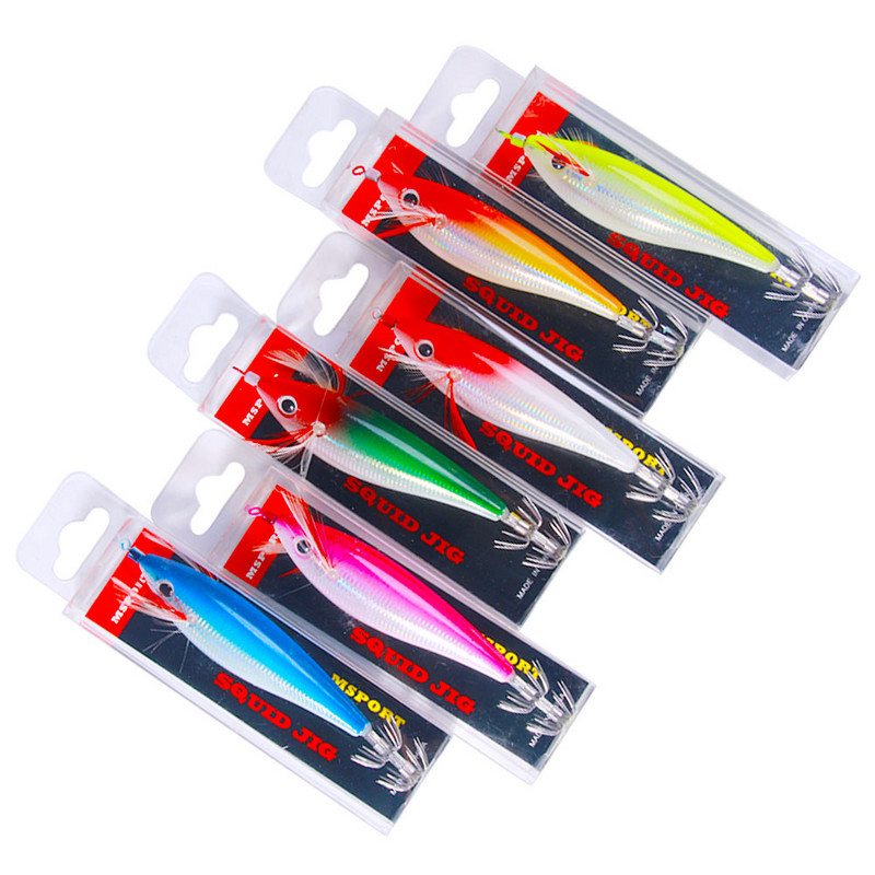 Newup Pesca SQUID jig csali 10 cm-9,6 g tintahal rakás mesterséges fa garnélarák csalik tintahal horog tintahal csali tengeri horgászat