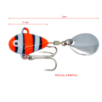 ALASICKA 1PCS 10g 2.1cm New Metal Mini VIB с лъжица Риболовна примамка Риболовни принадлежности Pin Crankbait Vibration Spinner Потъваща стръв