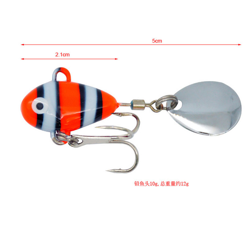 ALASICKA 1BUC 10g 2.1cm Nou Metal Mini VIB cu lingură Momeală de pescuit Momeală de pescuit Pin Crankbait Vibration Spinner Momeală scufundată