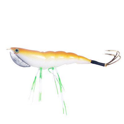 1tk Püügilant Wood Squid Squid Jig Lanre 12CM 17,2G 3D Eyes Squid Hook Long Shot Kunstsöödad püütud kaheksajala jaoks