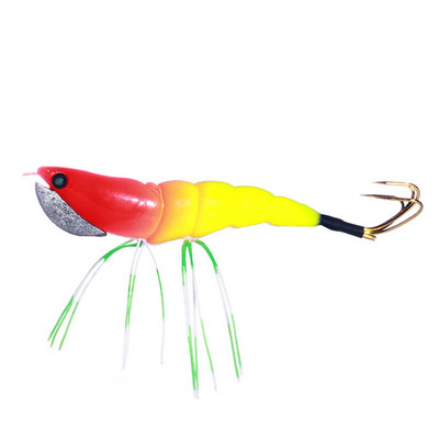 1tk Püügilant Wood Squid Squid Jig Lanre 12CM 17,2G 3D Eyes Squid Hook Long Shot Kunstsöödad püütud kaheksajala jaoks