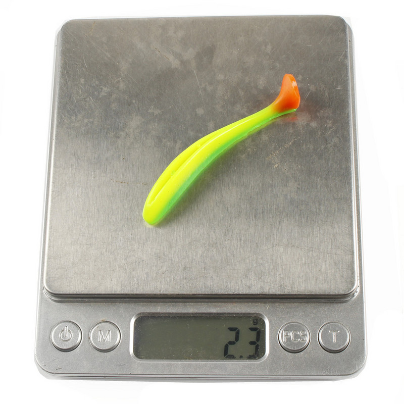 5 buc/lot Naluci moi 50mm 70mm T coada Jigging Naluci de pescuit Wobblers Tackle Dublu Color Bass Stiuca Artificial Silicon Swimbait