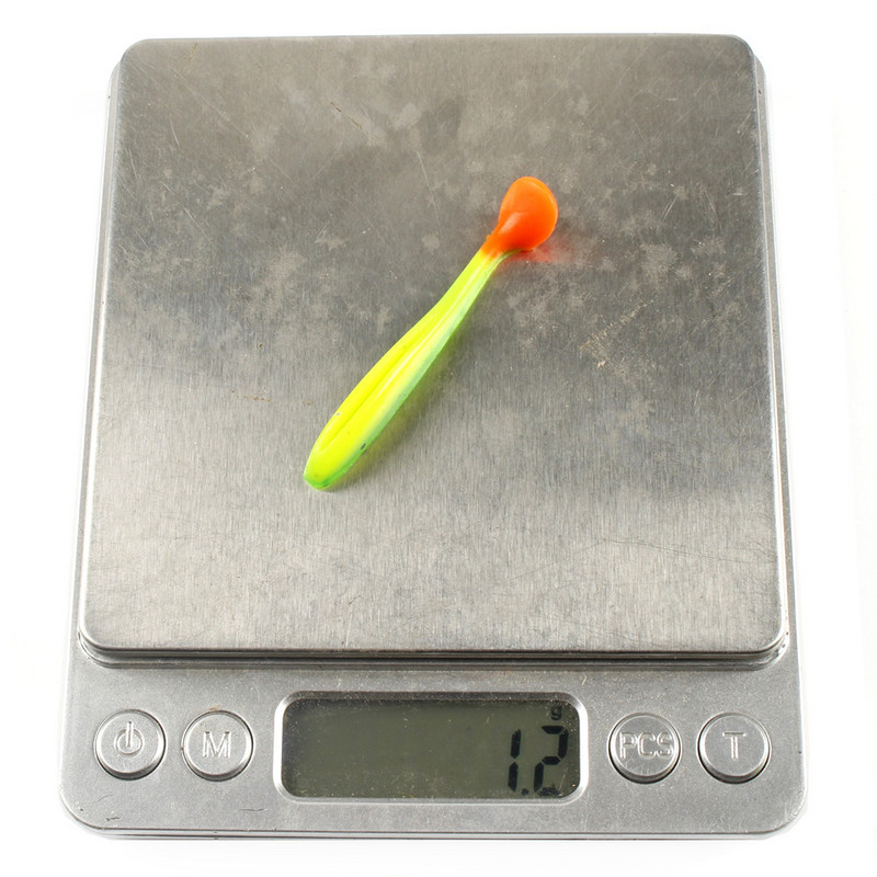 5 buc/lot Naluci moi 50mm 70mm T coada Jigging Naluci de pescuit Wobblers Tackle Dublu Color Bass Stiuca Artificial Silicon Swimbait