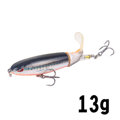 1 tk 10cm/14cm veepealne püügilant Whopper Popper kunstsööt Kõva plopper Pehme pöörleva sabaga kalastustarbed kalapüügisööt