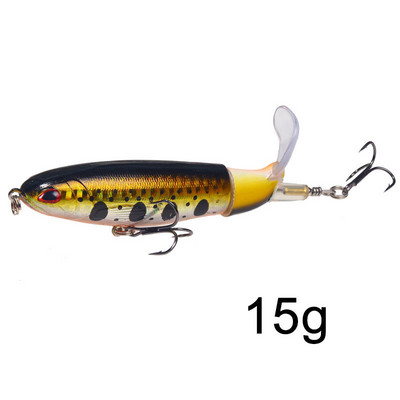 1 tk 10cm/14cm veepealne püügilant Whopper Popper kunstsööt Kõva plopper Pehme pöörleva sabaga kalastustarbed kalapüügisööt