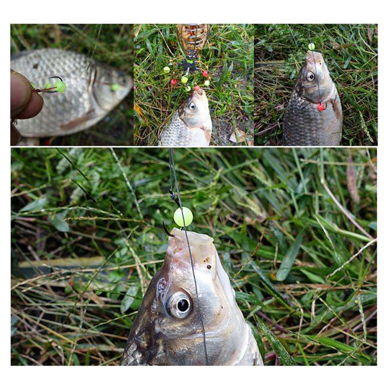 100-osalised 3mm-12mm pehmed kalastushelmed, must/helendav ümmargune kummist kalapüügi landid, varustustarvikud pesca karpkalavarustus