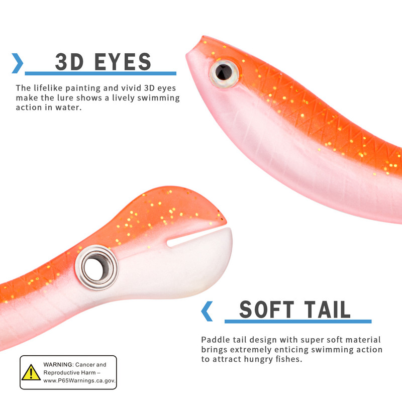 Nalucă bionică puternică de pescuit Nalucă de pescuit bionică moale pentru momeală de apă sărată și apă dulce Unelte pentru pește Aparatură de pescuit Swimbait Momeală falsă