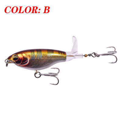 1 buc. Nalucă de pescuit Whopper Plopper 75 mm 6,5 g Creion de topwater momeală tare artificială bas moale coadă rotativă Wobblers obiect de pescuit