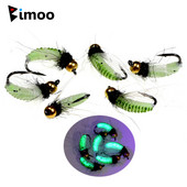 Bimoo 6PCS #10 #12 CDC Feather Hackle Nymph Scud Fly UV Brass Beadhead Wet Bug Worm Forell Fishing Leng Peibutis Kiiresti uppuv