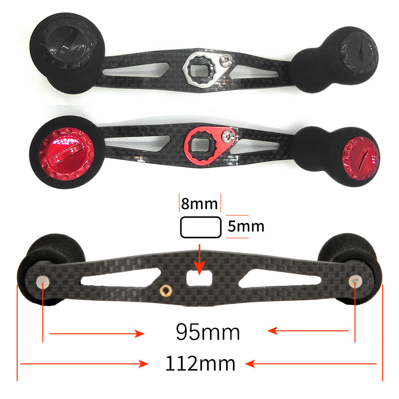 15 g žvejybos ritės rankena, anglies pluošto svirtis su „Eva Knob“ dvigubos rankenos rankenomis, skirta „pasidaryk pats“ priedams