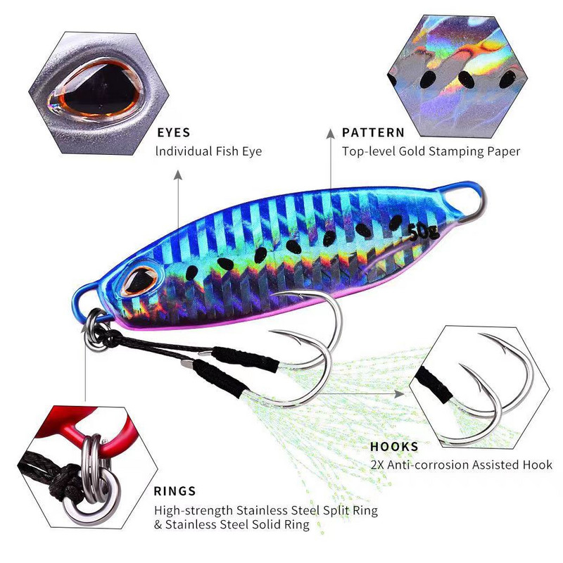 1vnt 10g-15g-20g-30g-40g-50g metalinis žirginis masalas Slow Jig Shore Casting Jigging masalas Upėtakis Žuvies šaukštas Jūros ešerys Kietas masalas žvejybos masalas