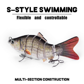 Риболовна примамка Thekuai Jointed Multi Sections 10cm 15g17g19g Воблер Crankbait Изкуствена твърда стръв Swimbait Принадлежности за тролинг на шаран