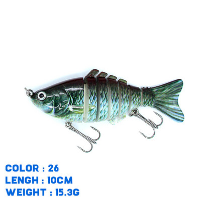 Thekuai Jointed Multi Sections püügilant 10cm 15g17g19g vobler Crankbait kunstlik kõva sööt Swimbait karpkala trollimine