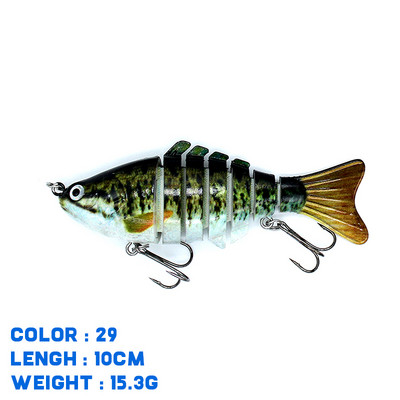 Thekuai Jointed Multi Sections püügilant 10cm 15g17g19g vobler Crankbait kunstlik kõva sööt Swimbait karpkala trollimine