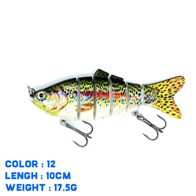 Риболовна примамка Thekuai Jointed Multi Sections 10cm 15g17g19g Воблер Crankbait Изкуствена твърда стръв Swimbait Принадлежности за тролинг на шаран
