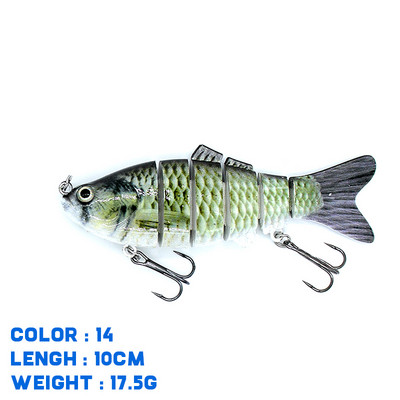 Thekuai Jointed Multi Sections püügilant 10cm 15g17g19g vobler Crankbait kunstlik kõva sööt Swimbait karpkala trollimine