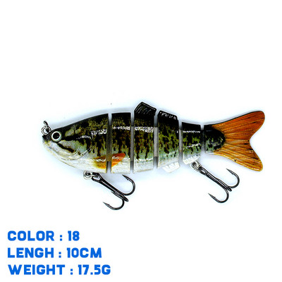 Thekuai Jointed Multi Sections püügilant 10cm 15g17g19g vobler Crankbait kunstlik kõva sööt Swimbait karpkala trollimine