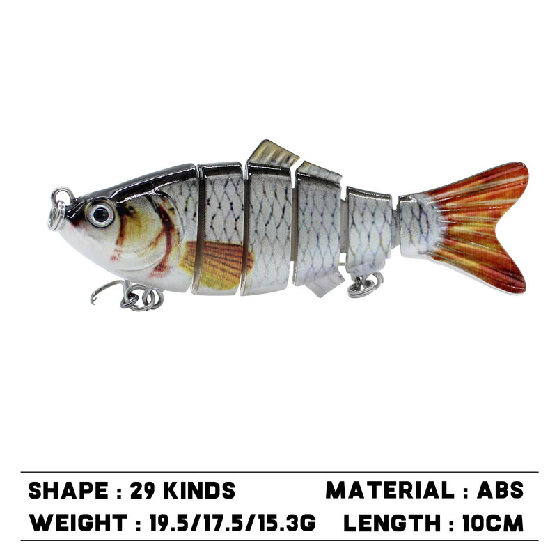 Thekuai Jointed Multi Sections Fishing Lure 10cm 15g17g19g Wobbler Crankbait Τεχνητό σκληρό δόλωμα Swimbait συρτή με κυπρίνο