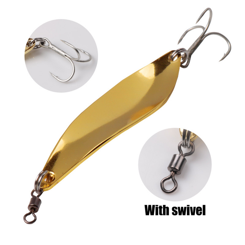 LUSHAZER linguriță momeală de pescuit 19g 8cm momeală metalică cupru momeală de pescuit Iscas momeală tare artificială Crap Pesca Spinnerbait