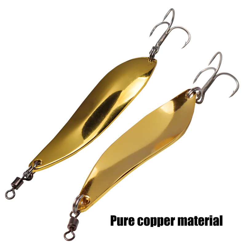 LUSHAZER linguriță momeală de pescuit 19g 8cm momeală metalică cupru momeală de pescuit Iscas momeală tare artificială Crap Pesca Spinnerbait
