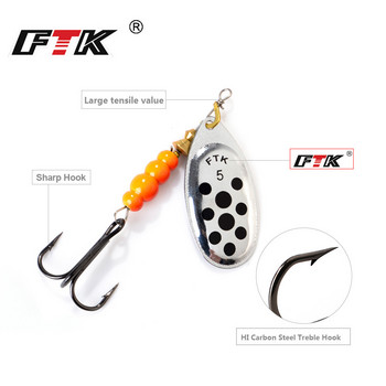 FTK Metal Spiner Bait Fishing Lure 4g-14g Spinner Copper Metal Spoon Fishing Lure for Trout Perch Perch Pike Salmon Spinnerbait Tackle