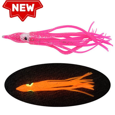 12 τεμαχίων Φούστες Soft Lure Squid 5cm 9cm 11cm Rubber Artificial Bait Lures Octopus Wobblers Tuna Kingfish Sailfish Marlin Baits