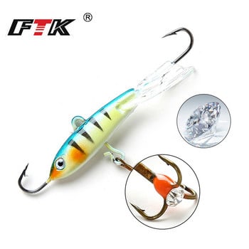 FTK Winter Ice Fishing Lure Balancer 3D Eyes Jig Bait Hard Lure Jigging Balanced Fishing Bait for Catching Perch and Pike