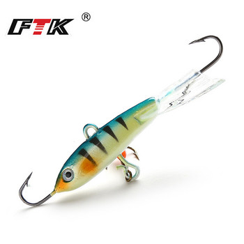 FTK Winter Ice Fishing Lure Balancer 3D Eyes Jig Bait Hard Lure Jigging Balanced Fishing Bait for Catching Perch and Pike