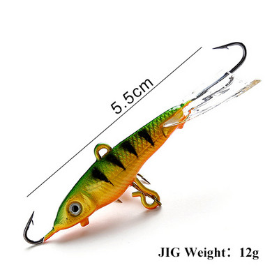 FTK talvine jääpüügi peibutis Balancer 3D Eyes Jig Bait Hard Lure Jigging Balanced Fishing Bait ahvena ja haugi püüdmiseks