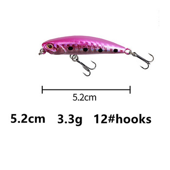 1 τεμ. Minnow Fishing Lure 53mm 3,3g 3D Eyes Crankbait Wobbler Τεχνητό πλαστικό σκληρό δόλωμα εργαλείο ψαρέματος