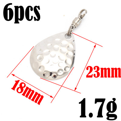 HYBOLAN 6бр. Лъжица за риболовна примамка Направи си сам Конектор Спинъри Пайети Месинг Тип капка Аксесоари Метал Vib Твърда стръв Помощ Композит