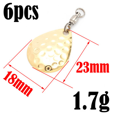 HYBOLAN 6бр. Лъжица за риболовна примамка Направи си сам Конектор Спинъри Пайети Месинг Тип капка Аксесоари Метал Vib Твърда стръв Помощ Композит