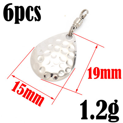 HYBOLAN 6бр. Лъжица за риболовна примамка Направи си сам Конектор Спинъри Пайети Месинг Тип капка Аксесоари Метал Vib Твърда стръв Помощ Композит