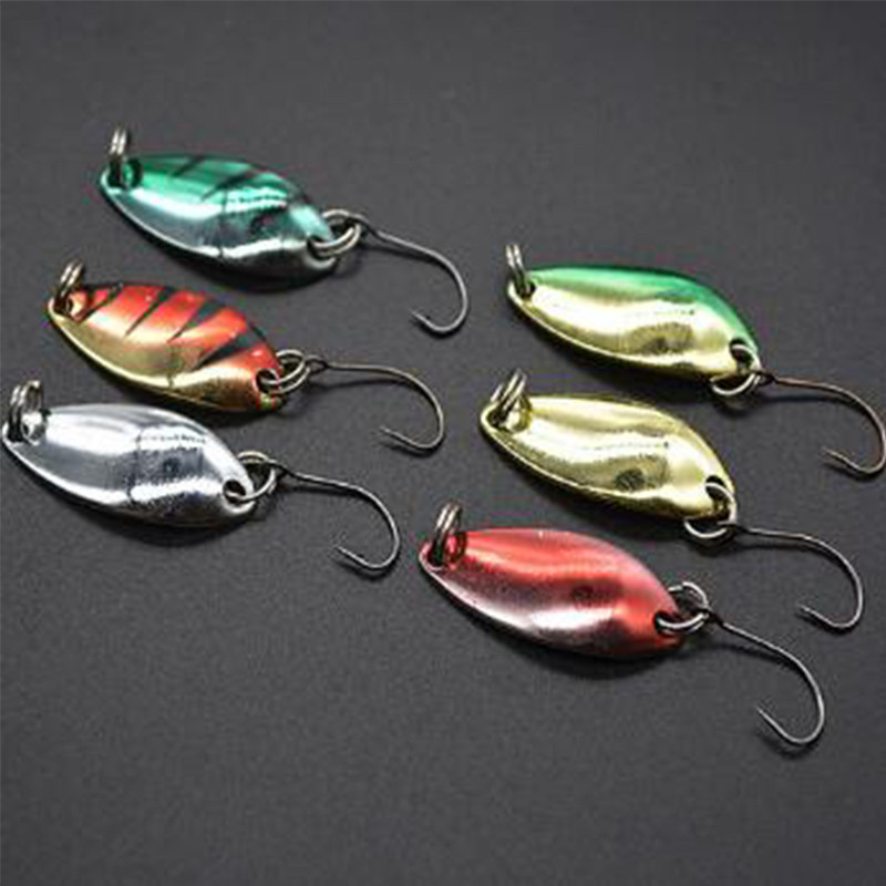 OUTKIT 6 buc/lot 3g 3.cm Articole de pescuit Momeală de pescuit Linguriță de metal Momeală pentru păstrăv Linguri de bas Paiete mici și tari Linguriță de filare