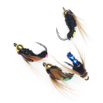 ICERIO 8PCS Bead Head Fast Sinking Nymph Scud Fly Bug Worm Πέστροφα Ψάρεμα Μύγες Τεχνητό έντομο Δόλωμα Ψάρεμα Δόλωμα