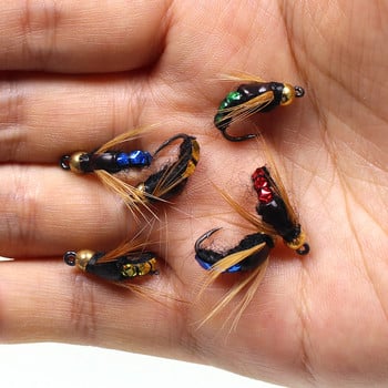 ICERIO 8PCS Bead Head Fast Sinking Nymph Scud Fly Bug Worm Πέστροφα Ψάρεμα Μύγες Τεχνητό έντομο Δόλωμα Ψάρεμα Δόλωμα