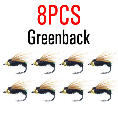 ICERIO 8TK helmepea kiiresti uppuv nümf Scud Fly Bug Worm Forell Fishing Lens Kunstlik putukapüügi peibutis