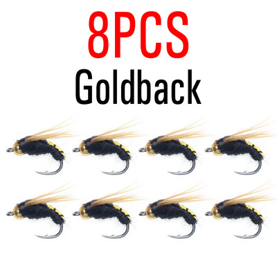 ICERIO 8TK helmepea kiiresti uppuv nümf Scud Fly Bug Worm Forell Fishing Lens Kunstlik putukapüügi peibutis