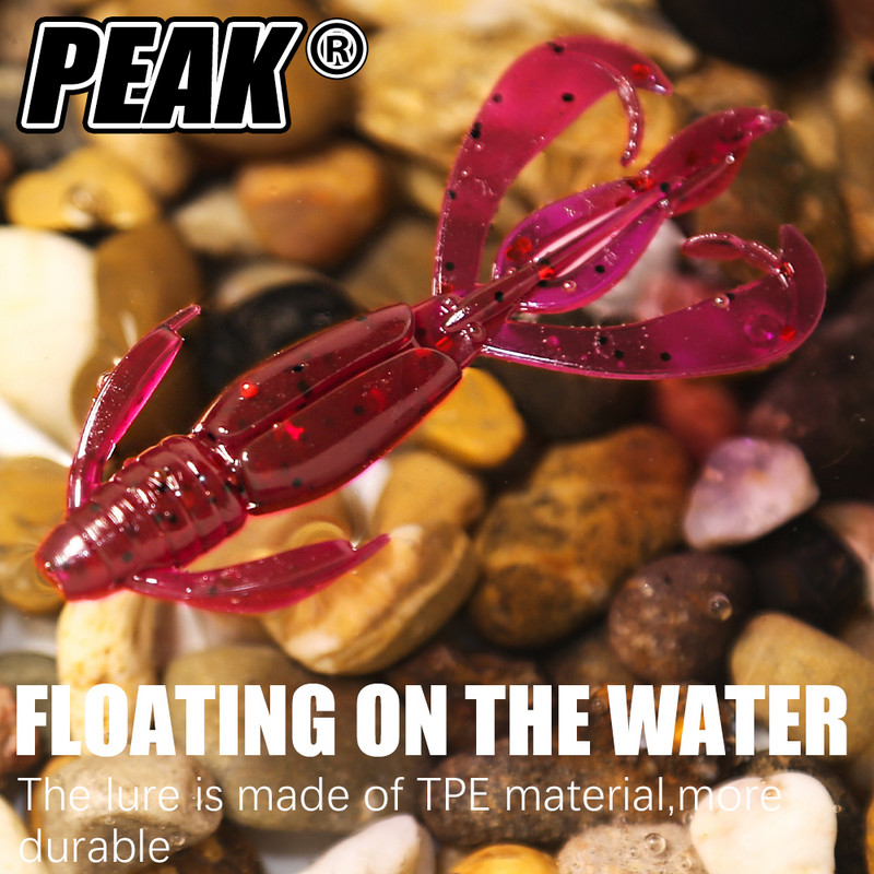 PEAK ujuvad Crazy Flapper kalapüügi landid 40mm/60mm Pehmed kalapüügi landid Pehmed Silikoonsöödad Krevetid Bass Peche Püügitarbed